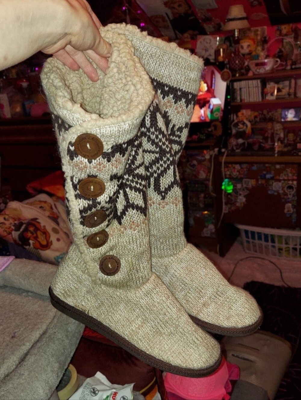 Mukluk knit booties